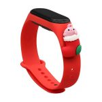 Fusion Accessories Xmas Santa 1 viedpulksteņa siksniņa priek&scaron; Xiaomi Mi Band 5/6 | silikons | sarkana