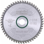metabo circular saw blade "multi cut - professional", 216x30, Z60 FZ/TZ, 5&deg; neg. (for semi-stationary circular saws)