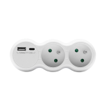 Elektrimaterjalid // Elektrimaterjalide v&auml;ljam&uuml;&uuml;k | Madalate hindade kampaaniad // Rozgałęźnik podw&oacute;jny z uziemieniem; 2x2p, 16a, 230v , 1xgniazdo usb a, 1xgniazdo usb c
