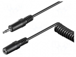 Cable | Jack 3.5mm socket,Jack 3.5mm plug | 5m | black | &Oslash;out: 4mm