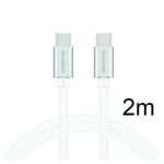 Cable swissten  Swissten Textile Universāls Quick Charge 3.0 USB-C uz USB-C Datu un Uzlādes Kabelis 2 m Sudraba