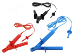 Test lead: kit | 3m | black,red,blue | test probe,crocodile clip