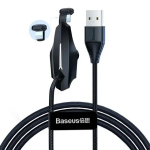 Kabelis USB2.0 A spraudnis - IP Lightning spraudnis 1,2m ar stiprinājumu pie paneļa melnu BASEUS