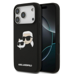 Back panel cover Karl Lagerfeld Apple iPhone 17 Pro Liquid Silicone Double Heads MagSafe Case Black