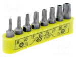Kit: screwdriver bits | Pcs: 8 | Torx&reg; with protection | 30mm