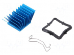Heatsink: extruded | grilled | BGA | blue | L: 25mm | W: 25mm | H: 17.5mm