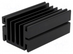 Heatsink: extruded | TO220 | black | L: 75mm | W: 46mm | H: 33mm | aluminium