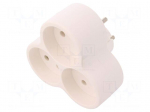 Connector: AC supply | splitter | 2P | 250VAC | 16A | Type: round | white