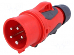 Connector: AC supply 3-phase | plug | male | 16A | 400VAC | IP44 | PIN: 5