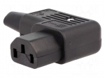Connector: AC supply | plug | female | 10A | 250VAC | IEC 60320 | C13 (F)