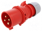 Connector: AC supply 3-phase | plug | male | 32A | 400VAC | IEC 60309
