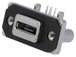 Socket | USB AB micro | MUSB | on PCBs,for panel mounting,screw