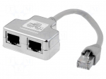 Splitter | Cat: 5e | cross,shielded | RJ45 socket x2,RJ45 plug