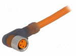 Connector: M8 | 2m | female | PIN: 3 | angled 90&deg; | plug | PVC