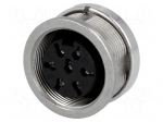 Connector: M16 | socket | female | soldering | PIN: 7 | 5A | 100V | 0.5mm2