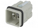 Connector: rectangular | male | Han Q | PIN: 6 | 5+PE | size 3A | crimped