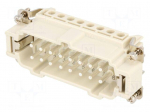 Connector: HDC | contact insert | male | S-E | PIN: 16 | 16+PE | size 16B