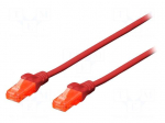 Patch cord | U/UTP | 6 | stranded | Cu | LSZH | red | 5m | 26AWG