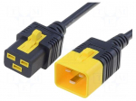 Cable | IEC C19 female,IEC C20 male | 2m | with locking | black | PVC