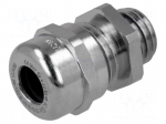Cable gland | M12 | 1,5 | IP68 | Mat: brass | Body plating: nickel