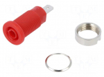 Socket | 4mm banana | 24A | 1000VDC | 24.5mm | red | nickel plated