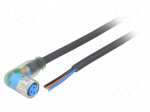 Connection lead | M8 | PIN: 3 | angled | 2m | plug | 4A | LED indication