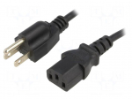 Cable | NEMA 5-15 (B) plug,IEC C13 female | 1.8m | black | PVC | 10A