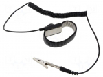 Wristband | ESD | Features: metal | black | 10mm