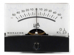 Amperometer | analogue | mounting | on panel | I DC: &plusmn;50&mu;A | Class: 2