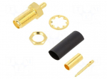 Connector: RP-SMA | socket | male,reverse | straight | 50&Omega; | PTFE | brass