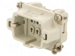 Connector: HDC | contact insert | male | 16A | 500V | PIN: 6 | 6+PE