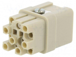 Connector: HDC | contact insert | female | 400V | PIN: 13 | 12+PE