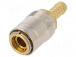 Quick connection coupling | straight | max.15bar | brass | Seal: FPM
