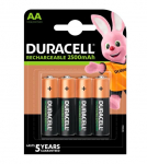 Uzlādējamās baterijas Duracell AA / R6, 2500mAh, Recharge, 4 gab.