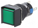 Switch: push-button | Pos: 2 | SPDT | 5A/250VAC | ON-ON | IP40 | green | 24V