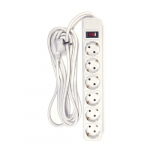 Extension cord 3m, 6 sockets, with switch