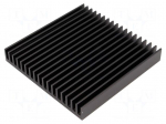 Heatsink: extruded | grilled | black | L: 100mm | W: 100mm | H: 15mm