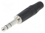 Connector: Jack 6,3mm | plug | male | stereo | ways: 3 | straight | black