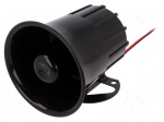 Sound transducer: siren | dynamic | 1 tone | 12VDC | 1200mA | &Oslash;: 100mm