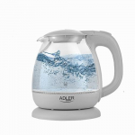 Adler | Kettle | AD 1283G | Standard | 1100 W | 1 L | Plastic/Glass | 360&deg; rotational base | Grey
