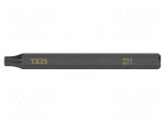 Screwdriver bit | Torx&reg; | TX25 | 1/4" | Kind: impact | Overall len: 70mm