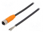 Cable: for sensors/automation | M12 | PIN: 4 | straight | 5m | plug | 4A