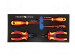 Tools set: screwdrivers | in a foam tray | insulated | 5pcs.