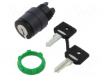 Switch: rotary with key | 22mm | Stabl.pos: 2 | black | none | IP66