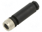 Connector: M8 | plug | female | 768 | 4A | 30V | PIN: 4 | IP67 | straight | PBT