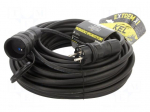 Extension lead | 3x2.5mm2 | 25m | rubber | black | Sockets no: 1 | 16A