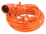 Extension lead | 3x1mm2 | 20m | PVC | orange | Sockets no: 1 | 10A