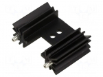 Heatsink: extruded | grilled | black | L: 25.4mm | W: 35mm | H: 12.7mm