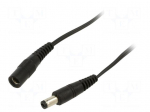 Cable | 2x0.5mm2 | DC 5,5/2,1 plug,DC 5,5/2,1 socket | straight