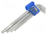 Wrench: hex key-set | spherical | long | 9pcs.